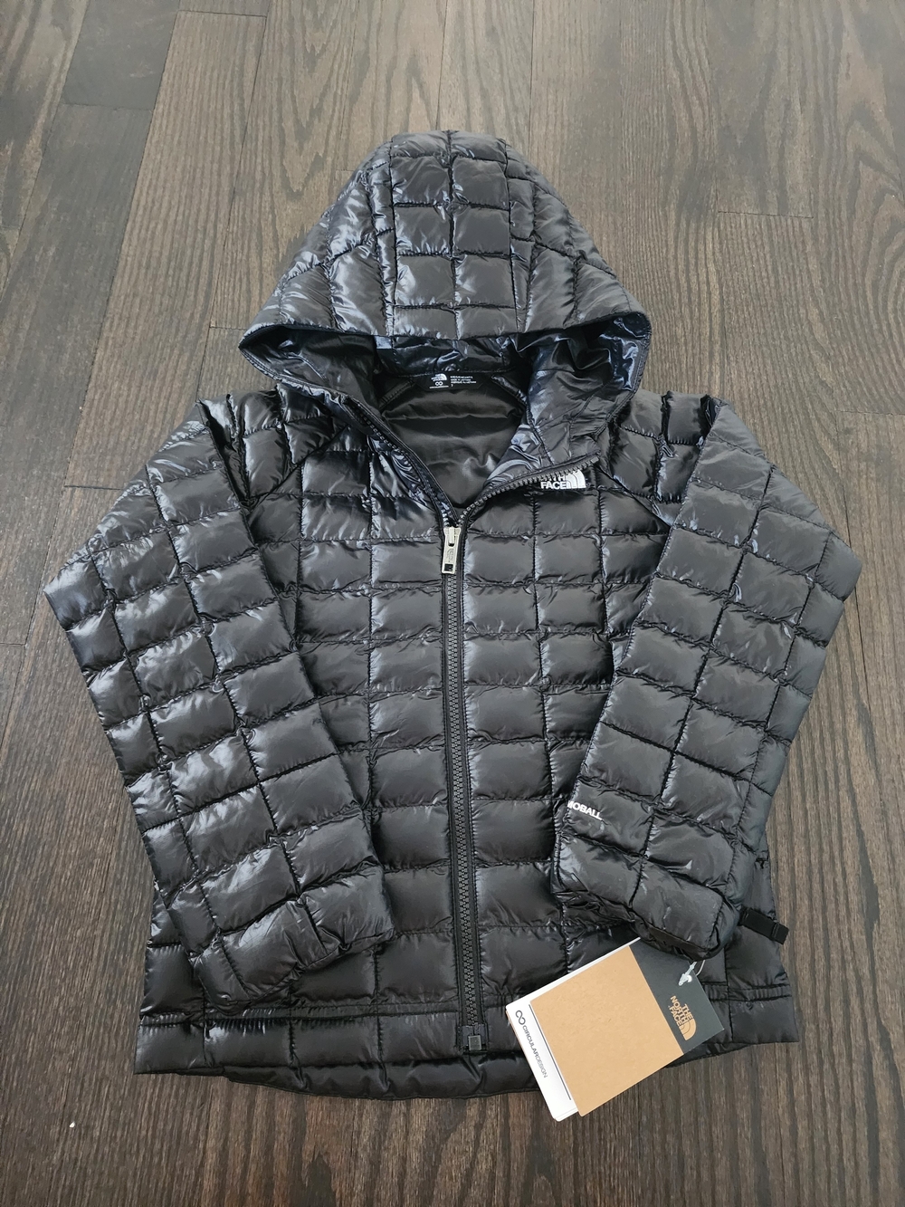 The North Face Kids Black Hooded Packable Puffer Jacket